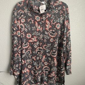J.Jill floral long sleeve tunic